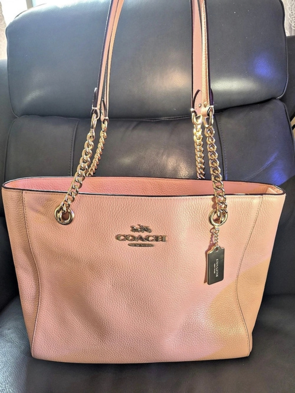 Coach Cammie Chain Women's Tote Bag Large Gold/Faded Blush C8147